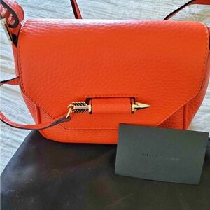 Mackage Orange Leather Crossbody Bag